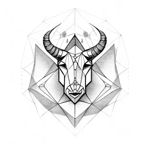 Geometric Capricorn Head
