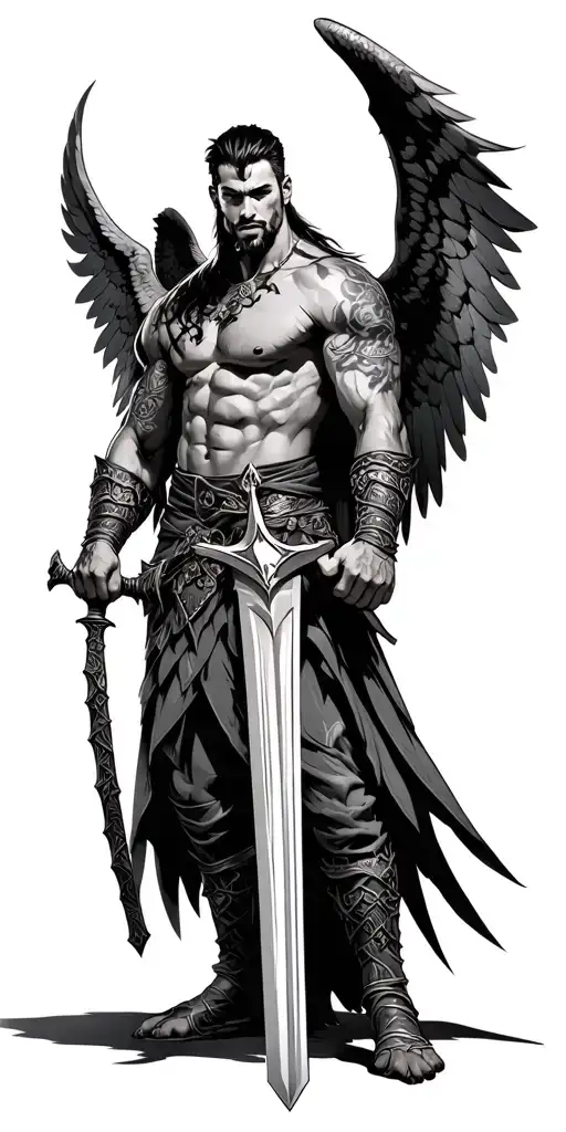 Male Warrior Arch Angel With Sword