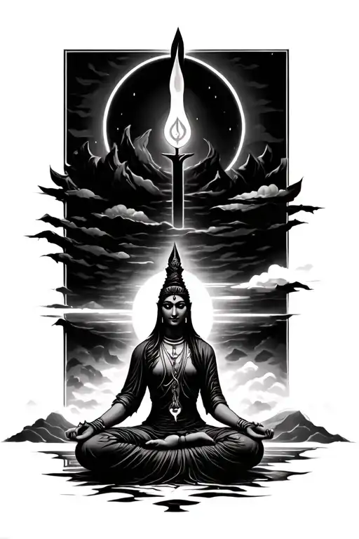 Shiv In Meditation Scene
