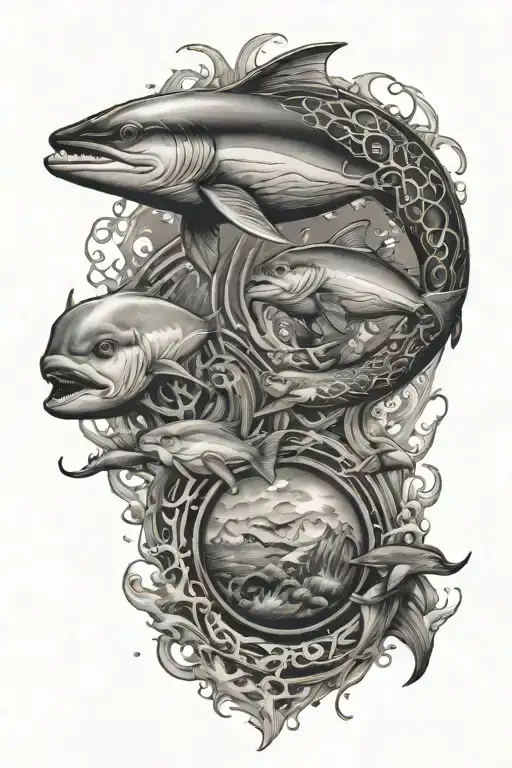 Dad A Son Ocean Themed