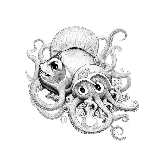 Pufferfish And Octopus