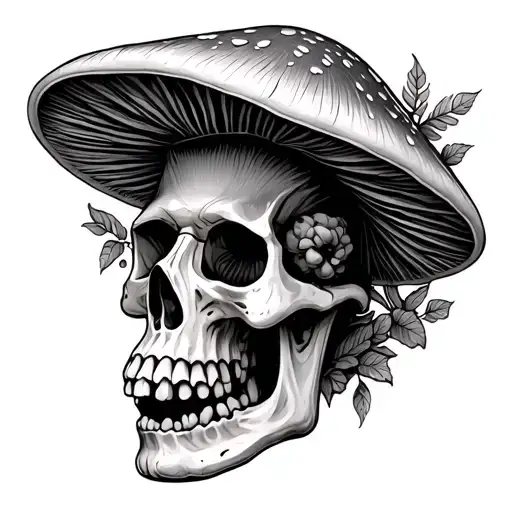 Mushroom And Skull Around It