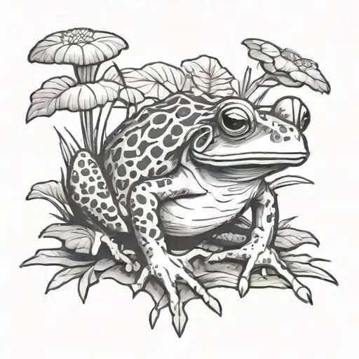 Muhroom Picking Up Frog