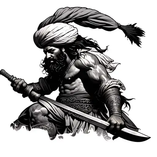 Sikh Warrior Battling