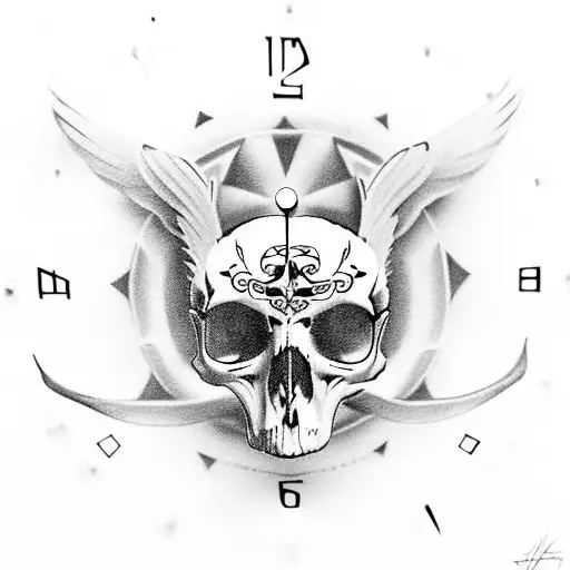 Clock Eagle Skull