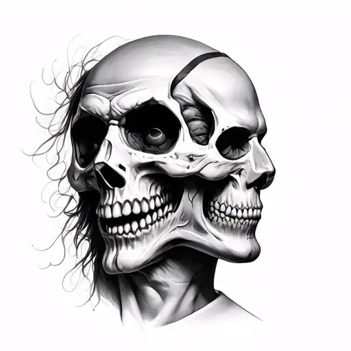 David Head With Skull Face Morphing