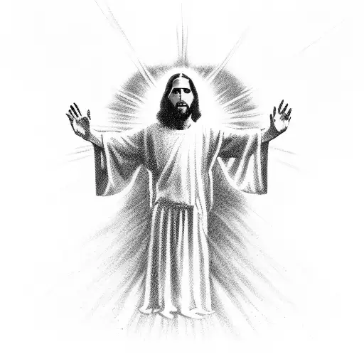 Jesus Christ Walking On Water From The Behind