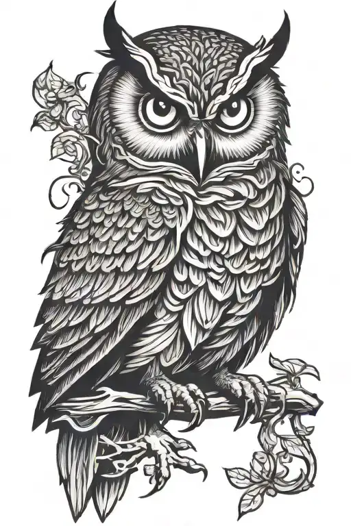 Angry Magical Owl Sitting