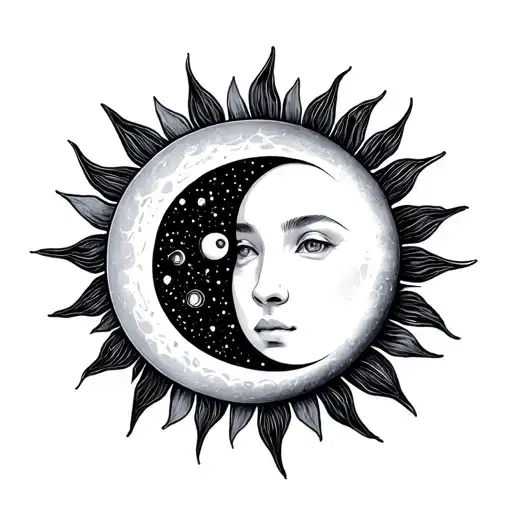 Half Sun Half Moon Intertwined