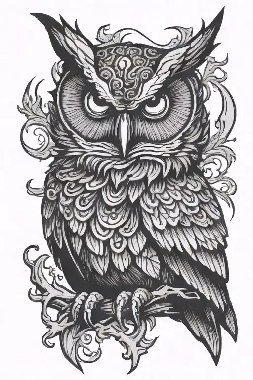 Angry Magical Owl Sitting