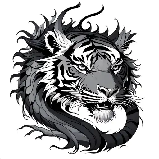 Dragon And Tiger Surrounded