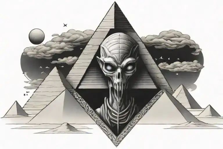 Alien Ruling Acient Egypt Pyramid Desert