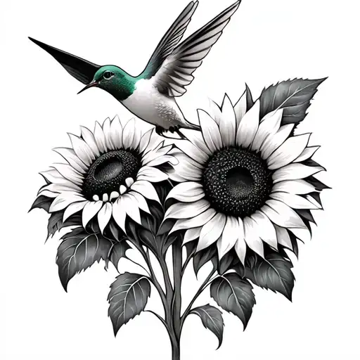 Hummingbird Sunflowers