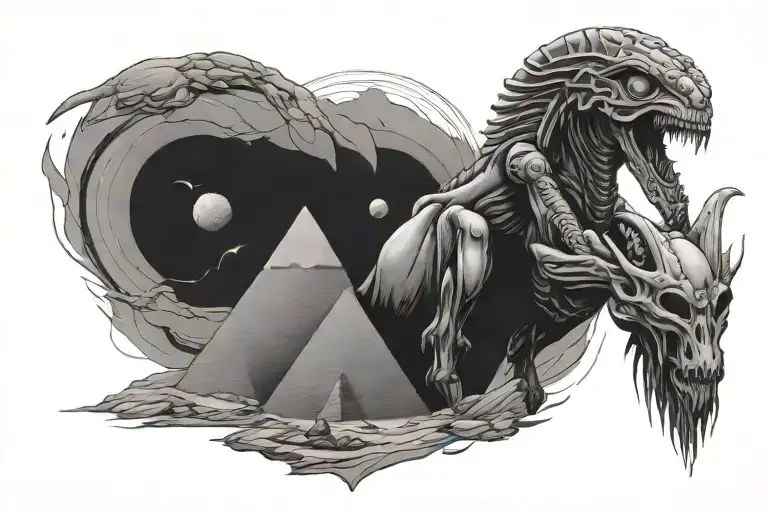 Alien Queen Ruling Acient Egypt Pyramid Desert