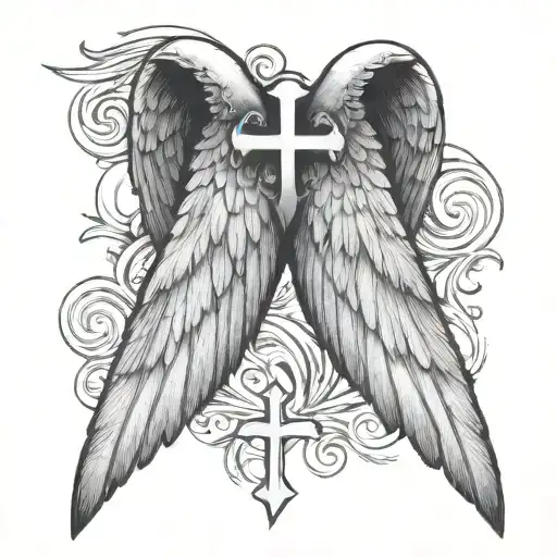 Angel Wings With A Cross