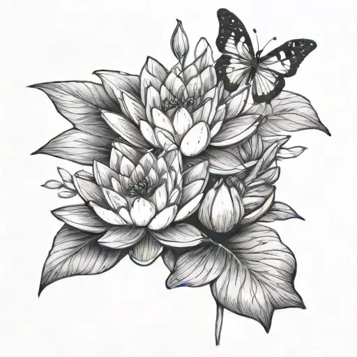 Water Lilies With Butterfly Should Be Elongated