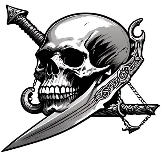 Justice Scale Sword Skull
