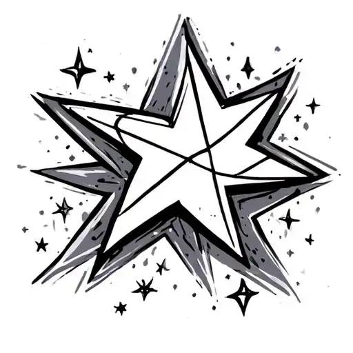 Black Line With White Stars In It