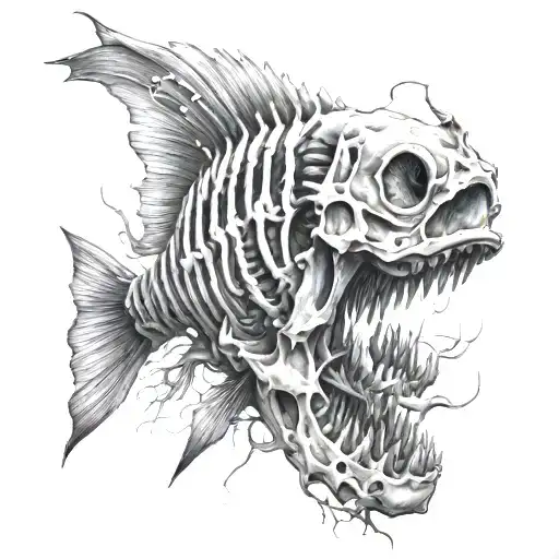 Realistic Fish Skeleton
