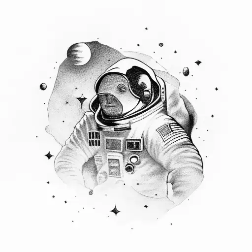 Astronaut With Galaxy