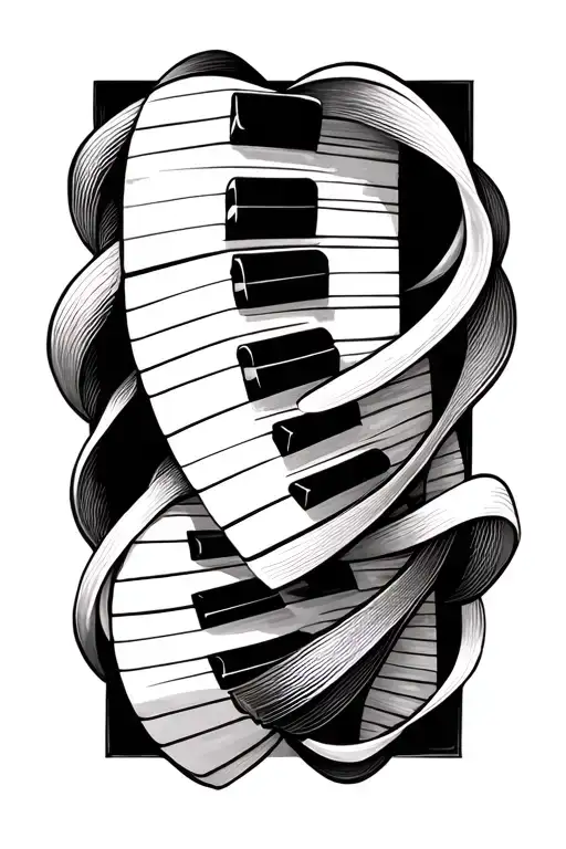 Piano Keys Twisting Lines Around Forehand