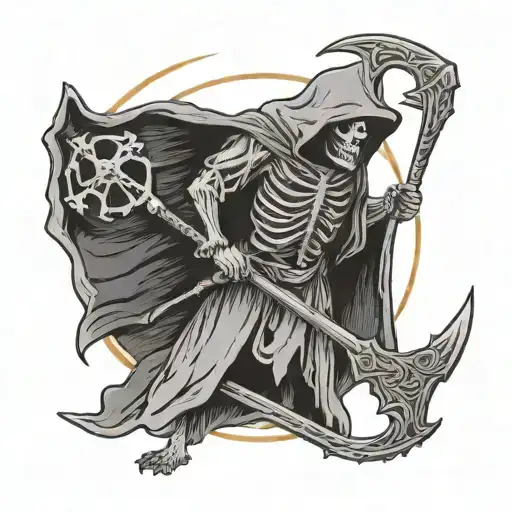 Taro Card That Says Don't Fear The Reaper With A Grim Reaper In The Middle Holding A Scythe