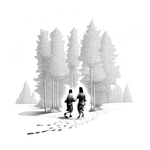 Jesus With Boy Walking Through A Valley