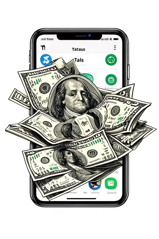 Money Falliiny Phone And Laptop