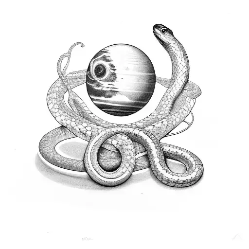 Saturn With A Snake For Rings