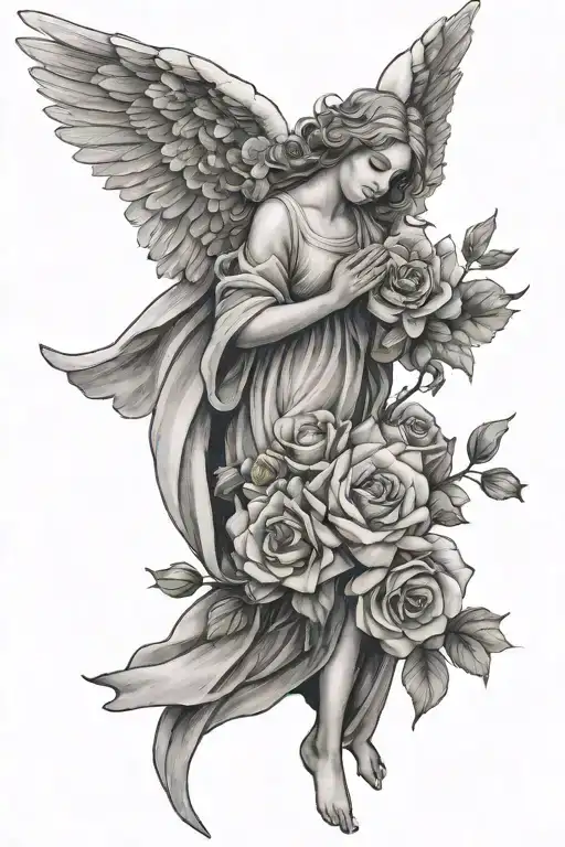 Angel Holding Flowers