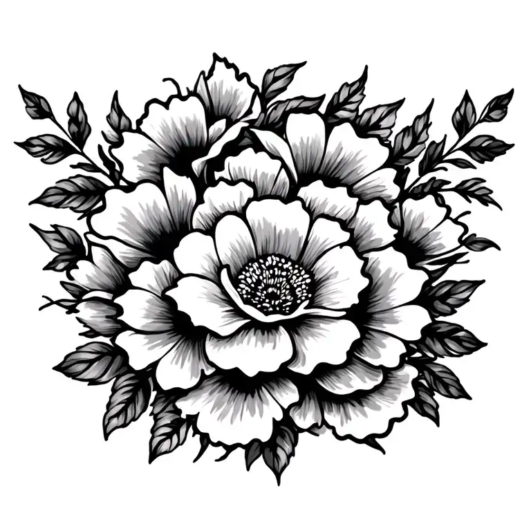 Sailor Jerry Style Floral Cover Up That Goes From Mid Shoulder Down