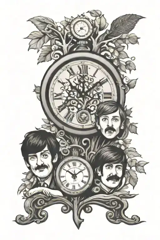 Beatles Clock Family Tree Intertwined