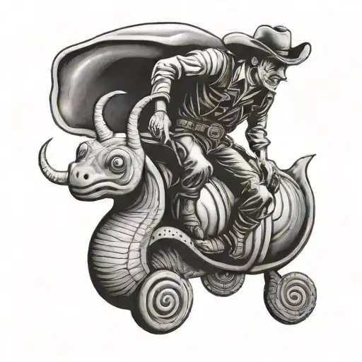 Cowboy Riding A Snail