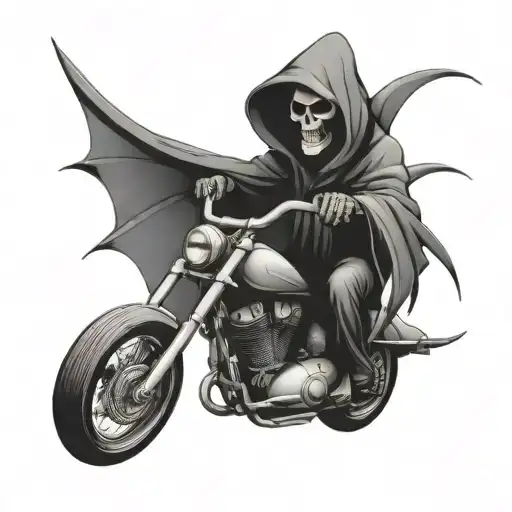 Reaper And Motorcycle Riding