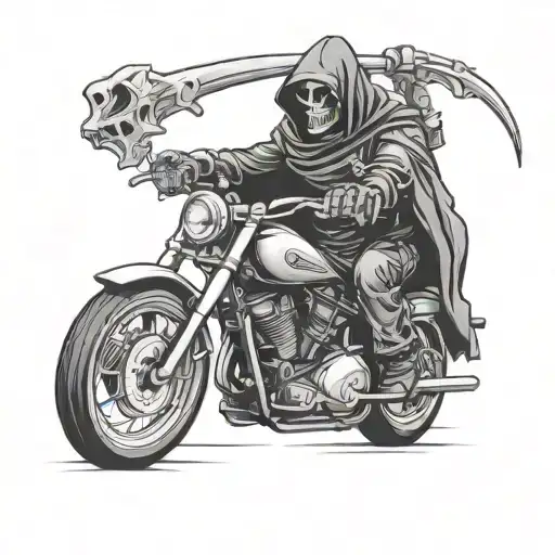 Reaper And Motorcycle Riding
