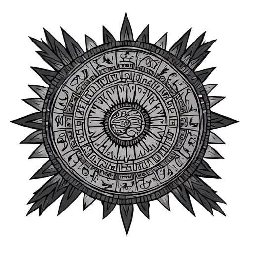 Aztec Calendar Surrounded