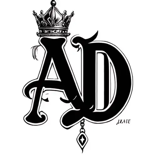 Letters Ad With A Crown Hanging Over The D