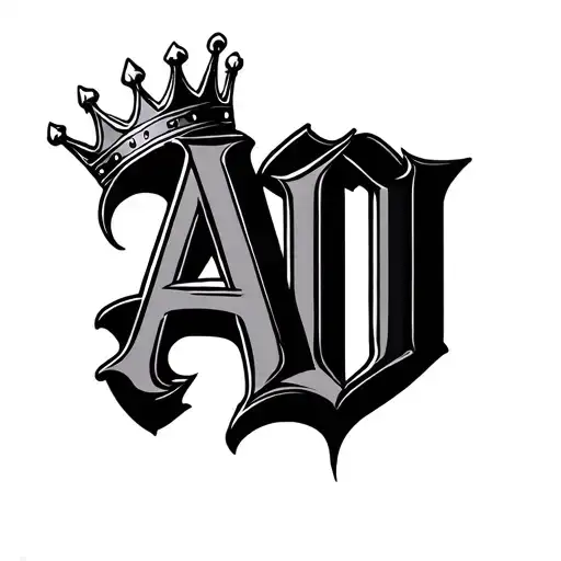 Letters Ad With A Crown Hanging Over The D