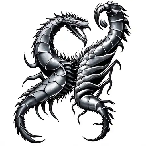 Aquarius And Scorpio Sign Intertwined