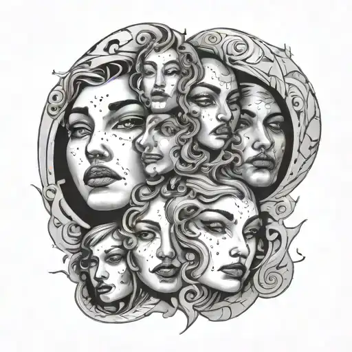 Faces Of The Moon Surrounded