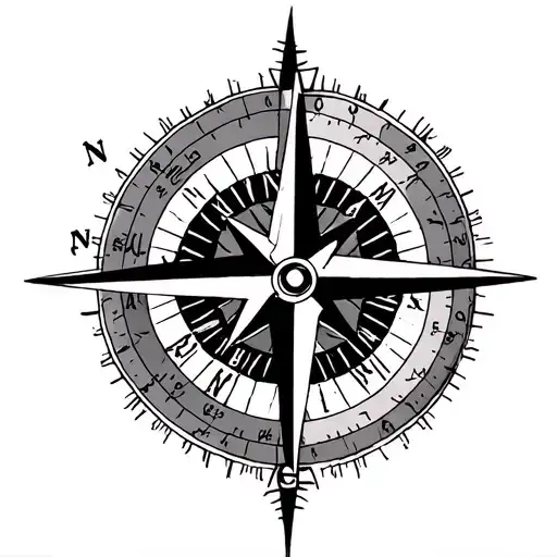 Compass Rose Map Outline