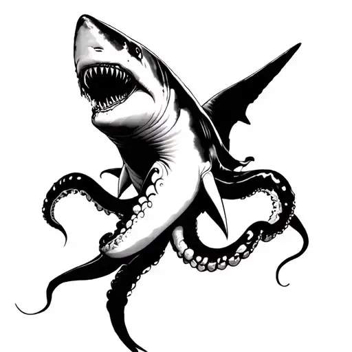 Shark With Octopus Legs Splayed