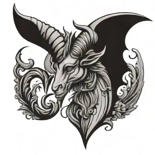 Capricorn Horn With Pointed Wings