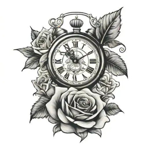 Liam Ethan Clock With Rose