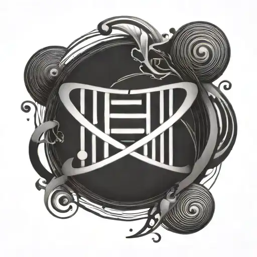 Minimalist Dna Symbol With Surname Ilos Written Inside A