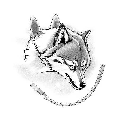 A Basketball Hoop With A Wolf Jumping Through It