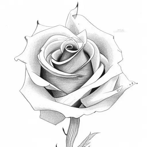 Small Rose With A Long Stem