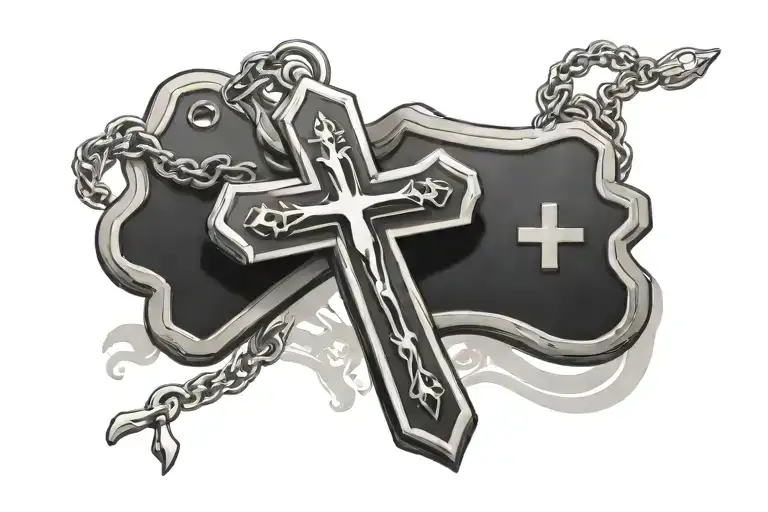 Dog Tag And Cross