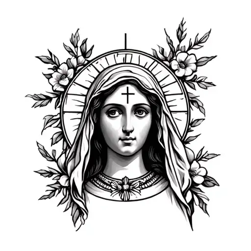 Tattoo For Catholic Mother And Devote Of Maria
