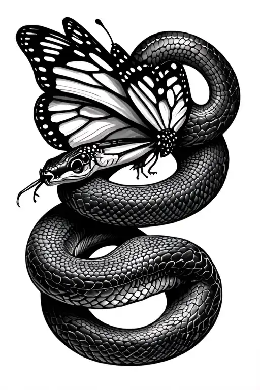 Butterfly And Snake